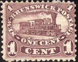 The New Brunswick 1c Stamp (Locomotive), 1863-64/ Timbre dun cent du Nouveau-Brunswick (Locomotive), 1863-1864